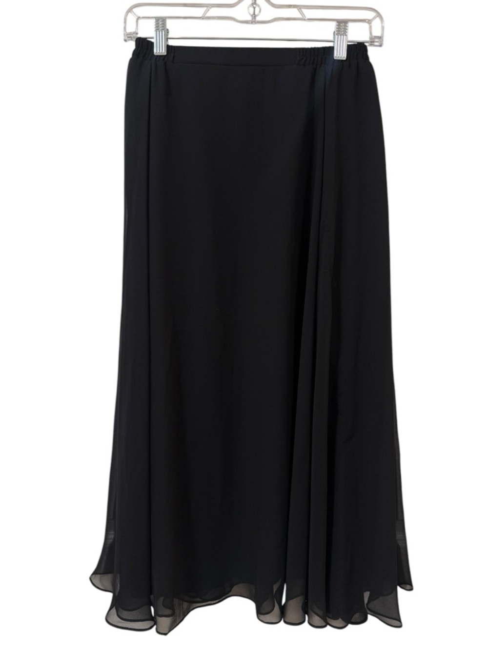 Patra chiffon midi skirt black size 10 minimalist